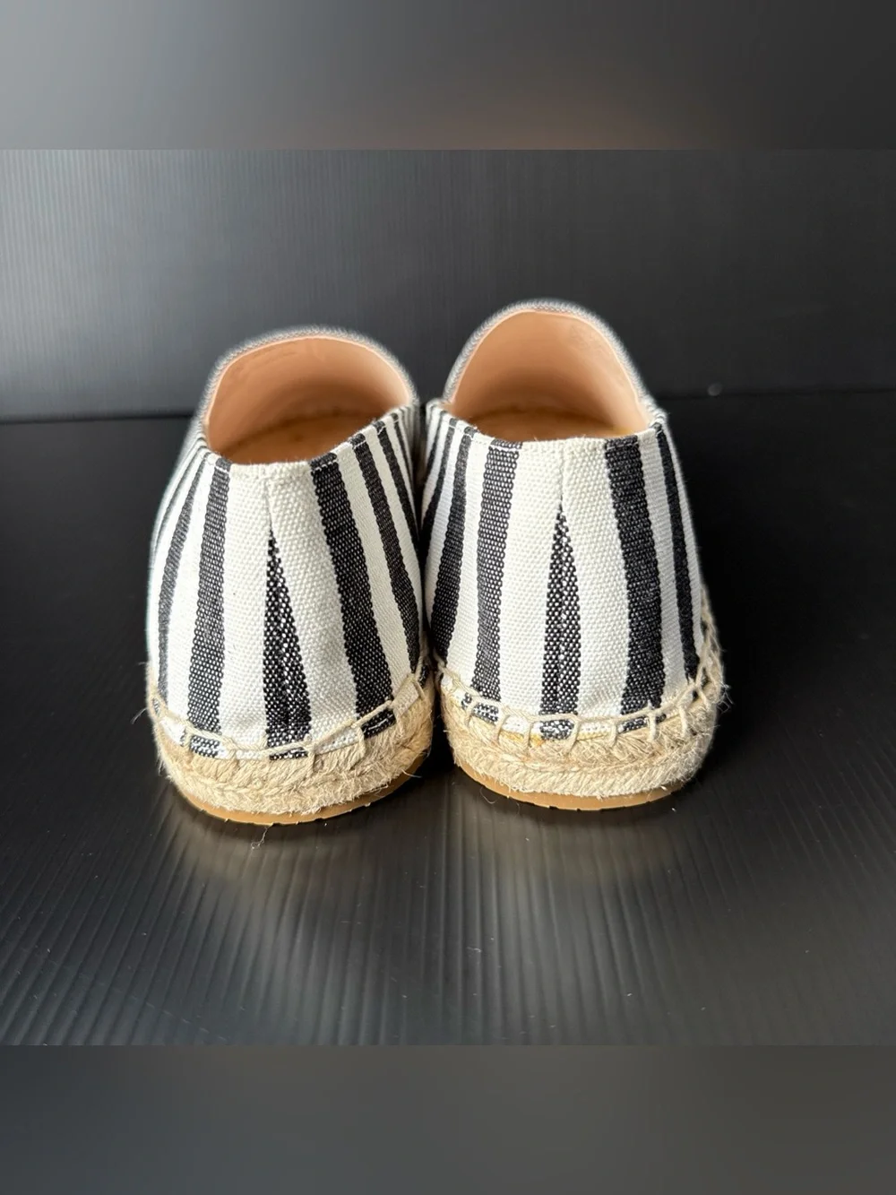 NIB Kate Spade Black White Gimlet Heart Lips Espadrille Shoes Women’s Size 9.5